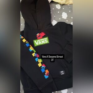 Vans Black Hoodie with Colorful Sesame Street Characters
